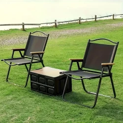 Складной стул + 2 стула, металлический каркас и тканевое сиденье Складной стул + 2 стула, металлический каркас и тканевое сиденье