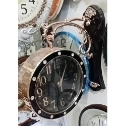 İki tərəfli divar saatı SS-073, 26 sm, plastik, qızılı/qara