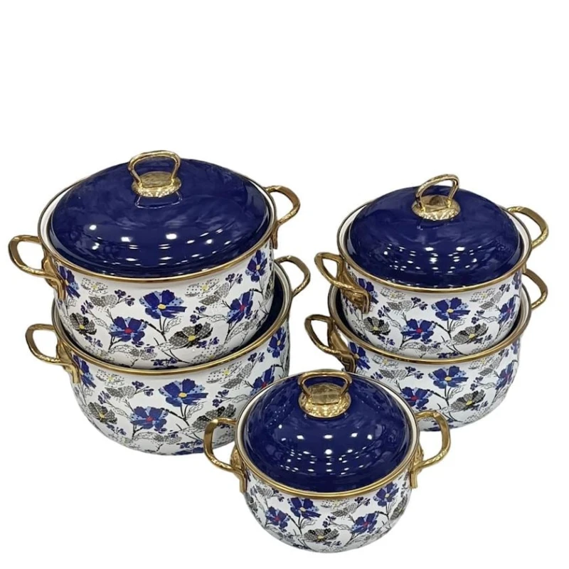 Набор кастрюль 0000105, 10 предметов, синий/белый Набор кастрюль 0000105, 10 предметов, синий/белый