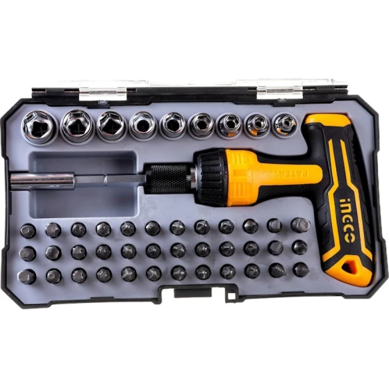 Отвертка Ingco HKSDB0478 с набором насадок и головок, 47 шт Отвертка Ingco HKSDB0478 с набором насадок и головок, 47 шт
