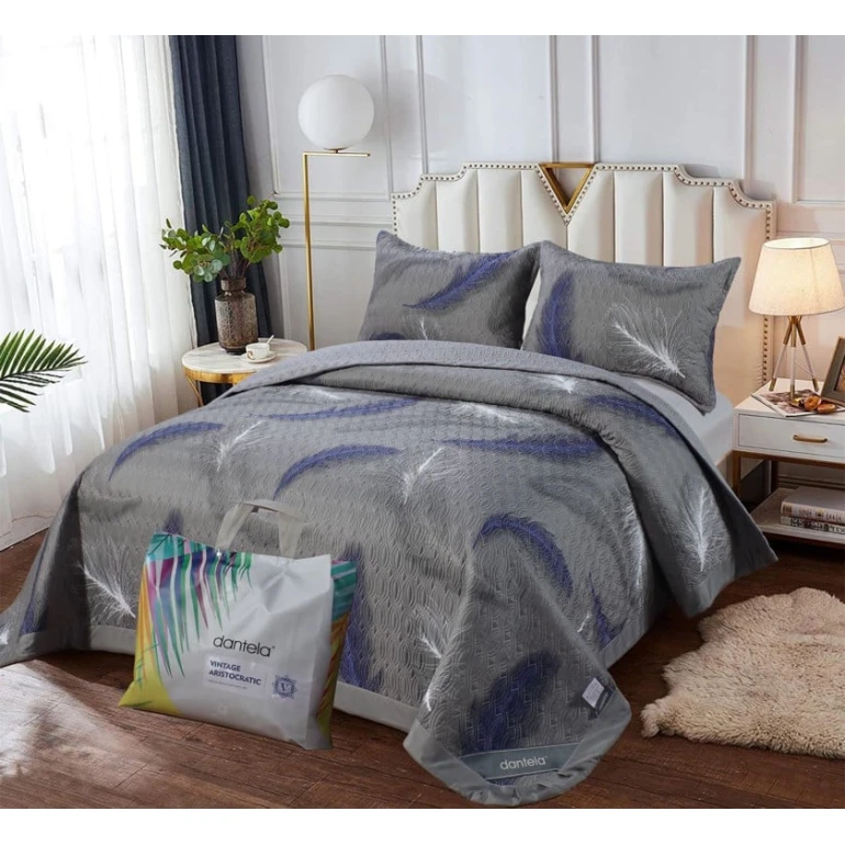 Набор покрывало и наволочки Dantel SHA-00005976, серый, покрывало 220x240 см, наволочки 50x70 см