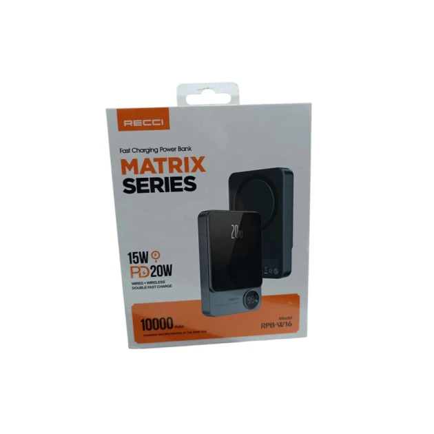 Внешний аккумулятор MagSafe RECCİ 10.000mAh 20W Fast Charger PowerBank BRA Внешний аккумулятор MagSafe RECCİ 10.000mAh 20W Fast Charger PowerBank BRA