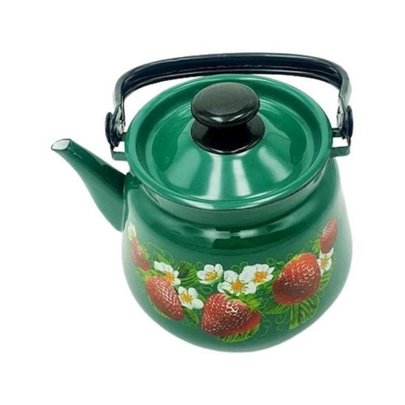 Чайник для кипячения воды Керченская эмаль, 3500 мл, эмалированная сталь, зеленый Чайник для кипячения воды Керченская эмаль, 3500 мл, эмалированная сталь, зеленый
