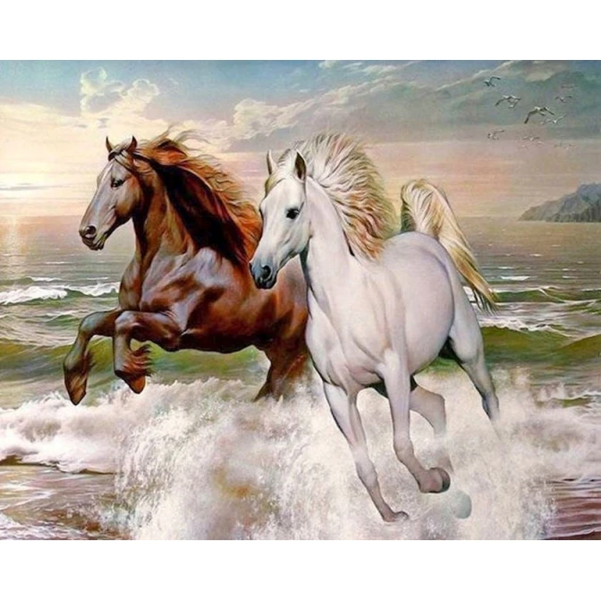 Алмазная мозаика Diamond Mosaic Скакуны, 40х50 см Алмазная мозаика Diamond Mosaic Скакуны, 40х50 см
