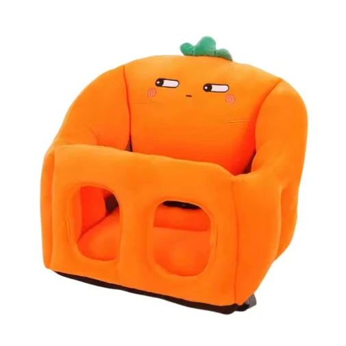 Детское кресло WS Carrot, плюш/хлопок, оранжевый, 40x40 см