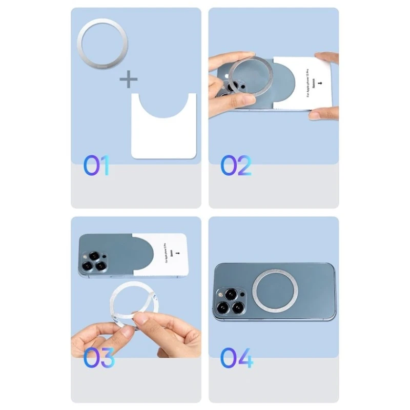 Магнитное кольцо-держатель для телефона Baseus Halo Series Magnetic Ring Silver, 2 шт Магнитное кольцо-держатель для телефона Baseus Halo Series Magnetic Ring Silver, 2 шт