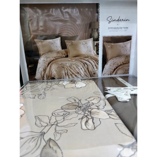 Комплект постельного белья Clasy SF-388, евро, пододеяльник 200х220 см, простыня 240х260 см, наволочки 50х70 см x 2 шт, сатин, разноцветный