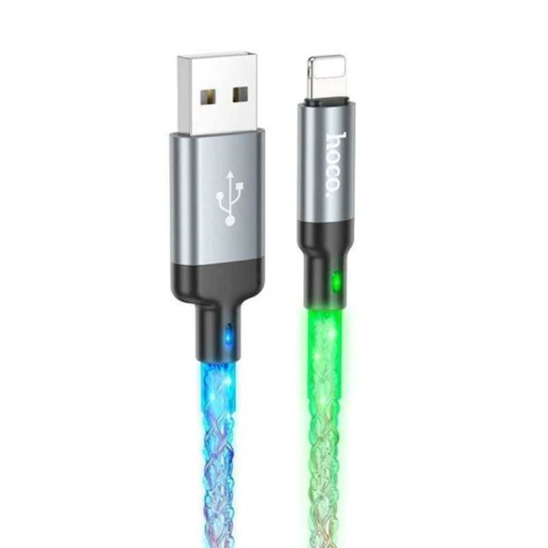 Кабель Hoco U112 Shine USB to Lightning Grey