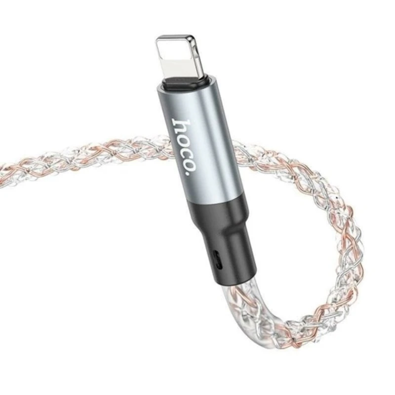 Кабель Hoco U112 Shine USB to Lightning Grey