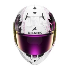 Motosikl dəbilqəsi Shark D-Skwal 3 Mayfer White Chrome-Red, ölçü S