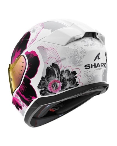 Motosikl dəbilqəsi Shark D-Skwal 3 Mayfer White Chrome-Red, ölçü S