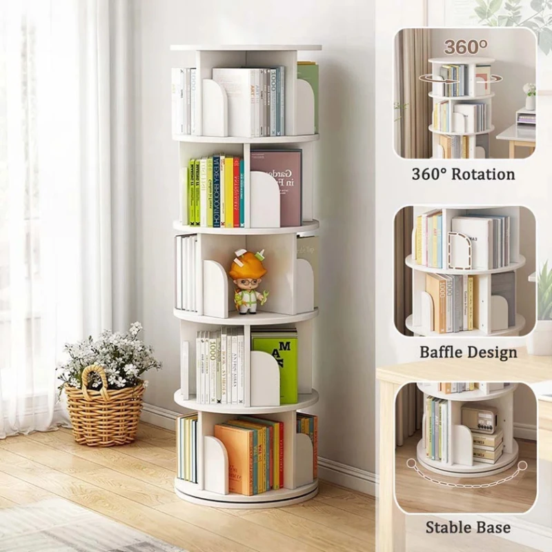 Книжная полка, вращающаяся на 360 градусов, Elegant Wood ZARR131 Книжная полка, вращающаяся на 360 градусов, Elegant Wood ZARR131