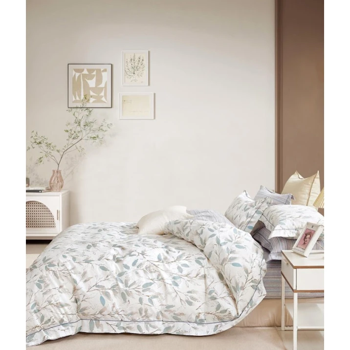 Комплект постельного белья MiraNova CTS-224, пододеяльник 200x220 см, простыня 240x260 см, 2 шт. наволочки 50x70 см, двуспальный, хлопок, белый