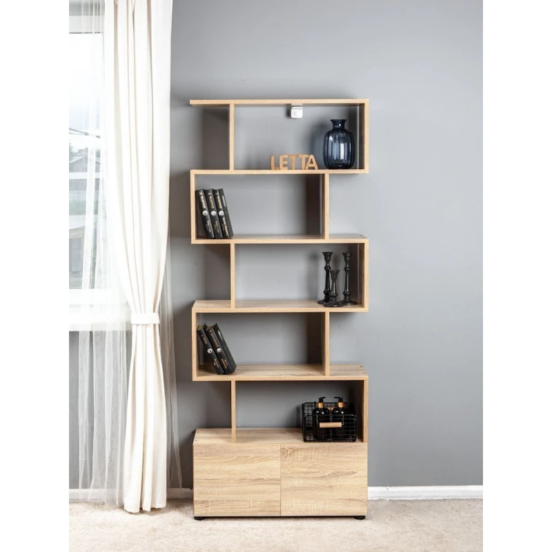 Стеллаж Letta, бежевый, ЛДСП, 176x73x25 см