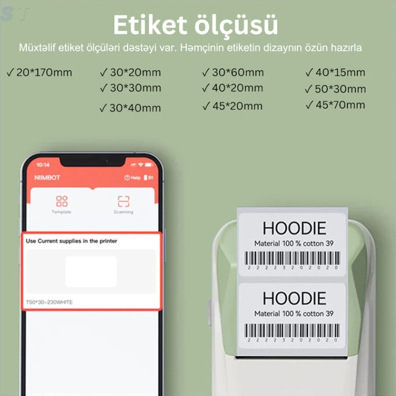 Etiket printeri Niimbot B1.