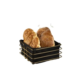 Хлебница smil_1214, металл/текстиль, золотистая/черная Хлебница smil_1214, металл/текстиль, золотистая/черная