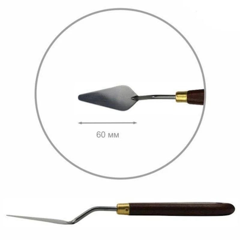 Мастихин Rosa Talent Classic, нержавеющая сталь/дерево, капля, 6 см, № 24 Мастихин Rosa Talent Classic, нержавеющая сталь/дерево, капля, 6 см, № 24