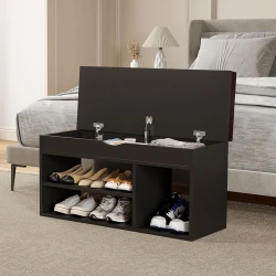 Тумба для обуви Art Mebel 45, ламинат, черный, 60х110х35 см