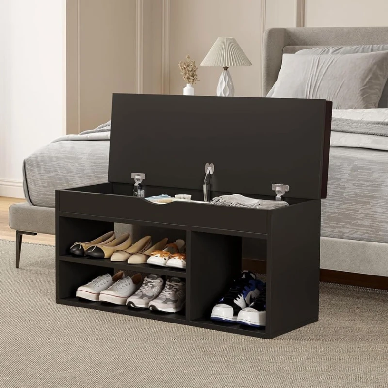 Тумба для обуви Art Mebel 45, ламинат, черный, 60х110х35 см