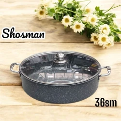 Böyük tava, qranit, yapışmayan örtük, boz, 36 sm