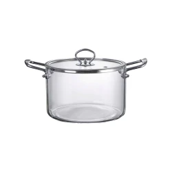 Qazan BTC-026, iki tutacaqlı, şüşə, şəffaf, 20x14 sm