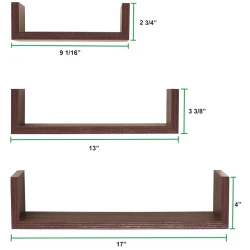 Набор настенных полок Art Mebel 245, ламинат, 3 шт, 15x50х15/13x40x15/11x30x15 см, коричневый Набор настенных полок Art Mebel 245, ламинат, 3 шт, 15x50х15/13x40x15/11x30x15 см, коричневый