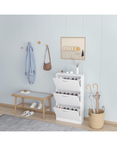 Ayaqqabı üçün tumba Art Mebel, LDSP, ağ, 30х60х110 sm