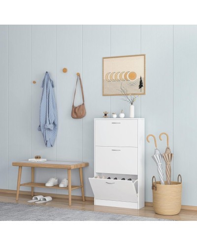 Ayaqqabı üçün tumba Art Mebel, LDSP, ağ, 30х60х110 sm