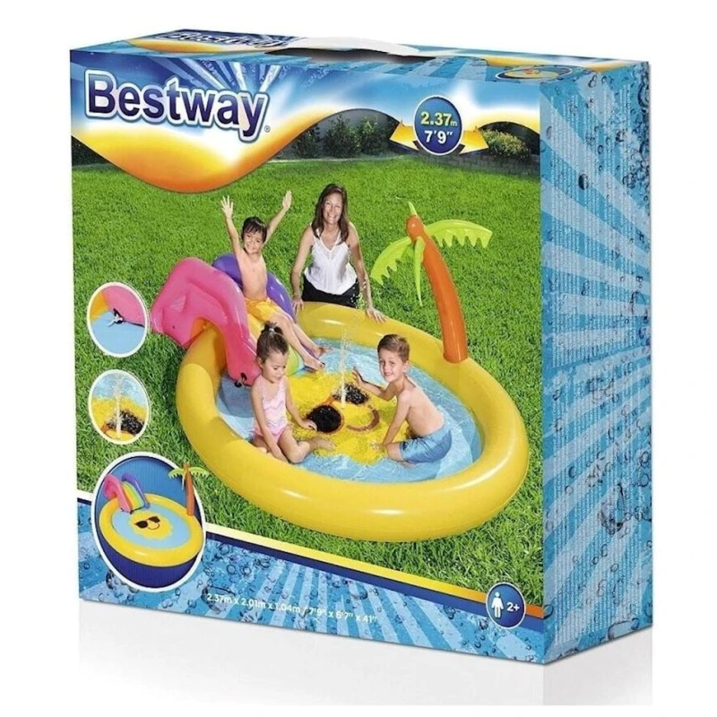 Детский бассейн Bestway Island 53071, 237х201х104 см, 2+ лет, разноцветный