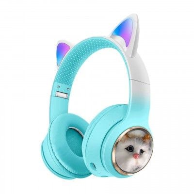 Qulaqlıqlar AKZ09 CAT EAR WIRELESS HEADPHONES GREEN