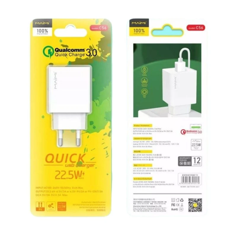 Сетевое зарядное устройство Maimi C56, Белый Сетевое зарядное устройство Maimi C56, Белый