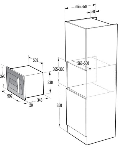 Quraşdırılan mikrodalğalı soba Gorenje BM235ORAB