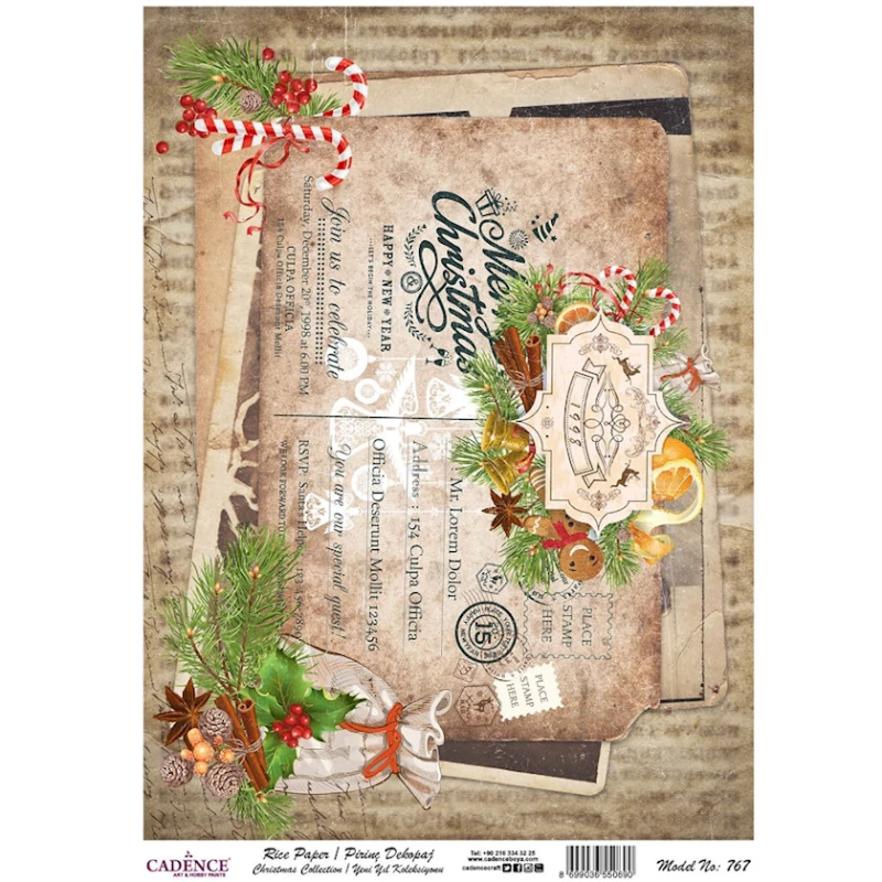 Рисовая бумага для декупажа Cadence A3,767 30x42 см