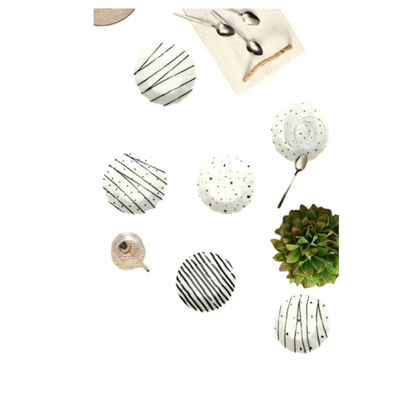 Набор блюдец Porland Sidereal Karma, фарфор, черный/белый, 11см , 6 шт Набор блюдец Porland Sidereal Karma, фарфор, черный/белый, 11см , 6 шт