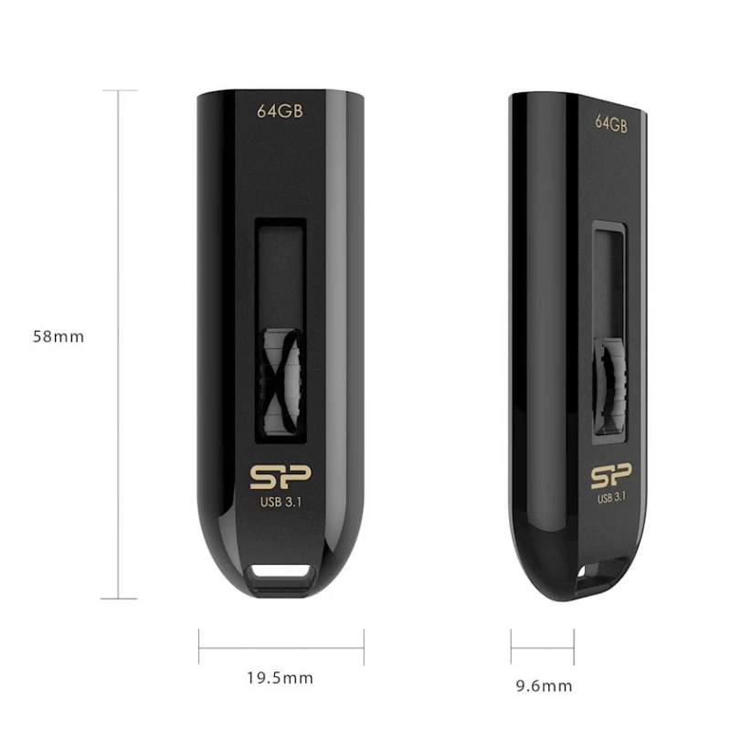 Флешка Silicon Power Blaze B21 64 GB Black (SP064GBUF3B21V1K)