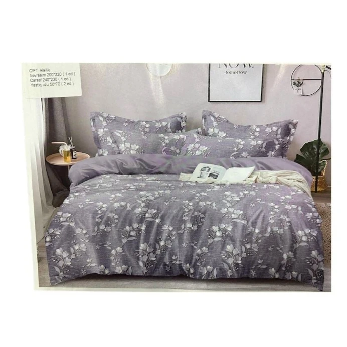 Комплект постельного белья Sahara SHA-0000161, пододеяльник 200x220 см, простыня 230x240, наволочка 50х70 см (2 шт), двуспальный, сатин, серый Комплект постельного белья Sahara SHA-0000161, пододеяльник 200x220 см, простыня 230x240, наволочка 50х70 см (2 шт), двуспальный, сатин, серый