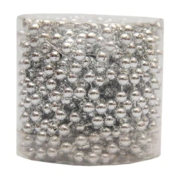 Пластиковые новогодние бусы ZCR5170, серебристые, длина 3 м