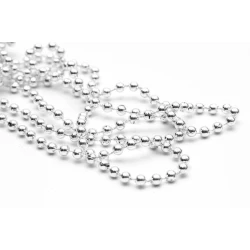 Пластиковые новогодние бусы ZCR5170, серебристые, длина 3 м