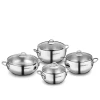 Набор кастрюль Korkmaz PTS-8, нержавеющая сталь, с крышкой, 5 предметов, серебристый Набор кастрюль Korkmaz PTS-8, нержавеющая сталь, с крышкой, 5 предметов, серебристый