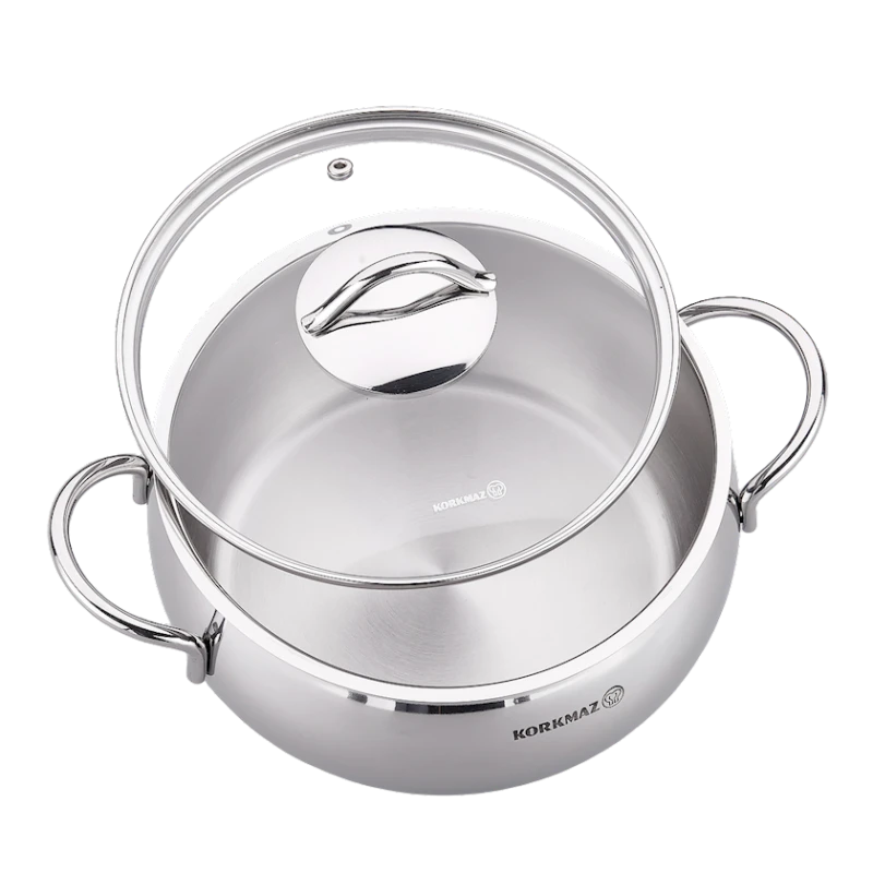 Набор кастрюль Korkmaz PTS-8, нержавеющая сталь, с крышкой, 5 предметов, серебристый Набор кастрюль Korkmaz PTS-8, нержавеющая сталь, с крышкой, 5 предметов, серебристый