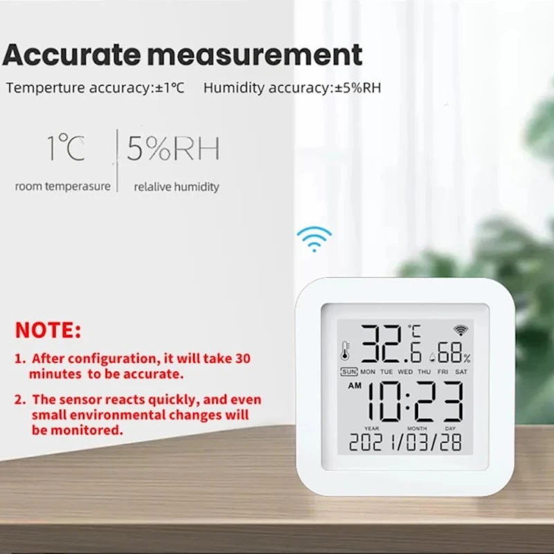 Электронный термометр Tuya WIFI Temperature Humidity Sensor & Smart Home Электронный термометр Tuya WIFI Temperature Humidity Sensor & Smart Home