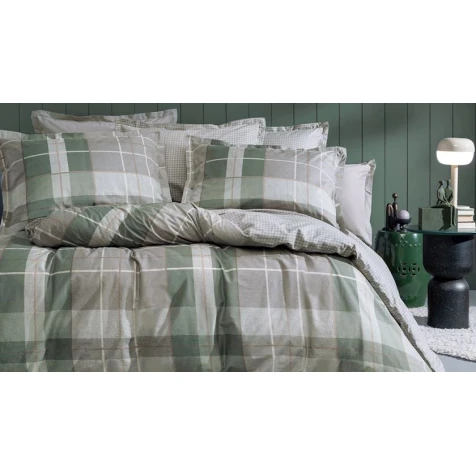 Комплект постельного белья Yataş Tancy пододеяльник 160x220, простыня 180x240, наволочки 50x70, односпальный, зеленый