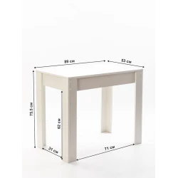 Стол обеденный Letta, ЛДСП, белый, 75.5х53х89 sm Стол обеденный Letta, ЛДСП, белый, 75.5х53х89 sm