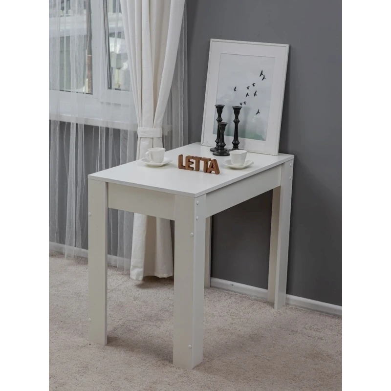 Стол обеденный Letta, ЛДСП, белый, 75.5х53х89 sm Стол обеденный Letta, ЛДСП, белый, 75.5х53х89 sm