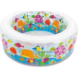 Бассейн Intex Aquarium детский, надувной, круглый, 152х56 см, 360 л, белый/разноцветный