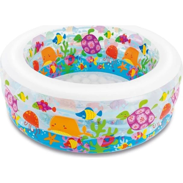 Бассейн Intex Aquarium детский, надувной, круглый, 152х56 см, 360 л, белый/разноцветный Бассейн Intex Aquarium детский, надувной, круглый, 152х56 см, 360 л, белый/разноцветный