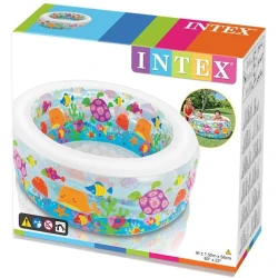 Бассейн Intex Aquarium детский, надувной, круглый, 152х56 см, 360 л, белый/разноцветный