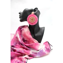 Подарочный набор для женщин Izim HD0047 (косынка 90x90 см + серьги)