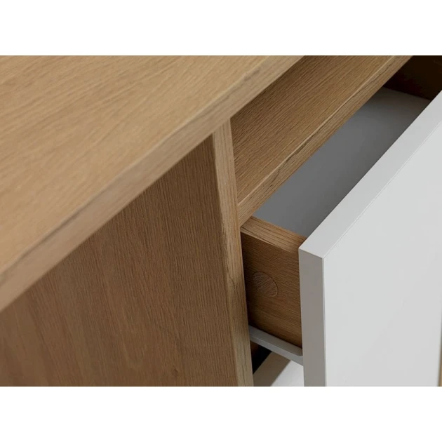 Письменный стол Jysk Billund 3681622, ДСП/меламин, белый/коричневый, 55х128х75 см