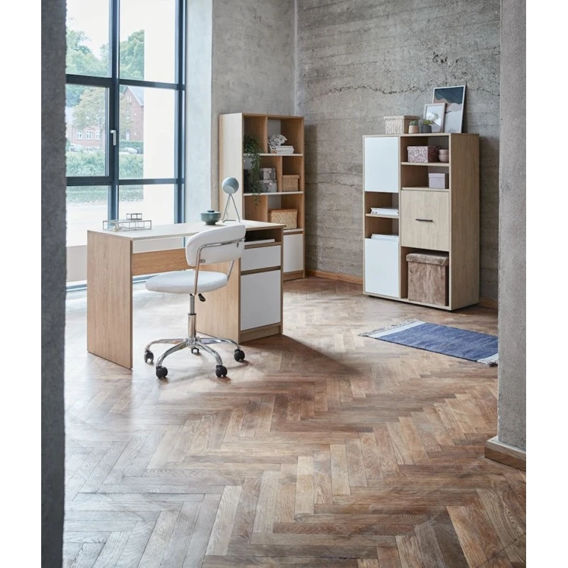 Письменный стол Jysk Billund 3681622, ДСП/меламин, белый/коричневый, 55х128х75 см